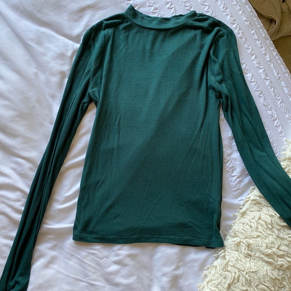 Teal long sleeve turtle neck sweater